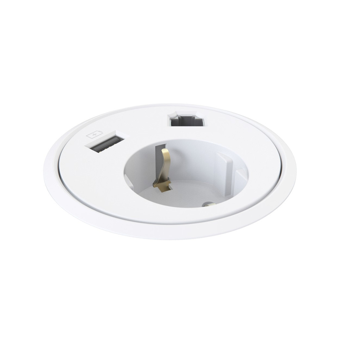 Einbausteckdose Powerdot 12 - Steckdose, Netzwerk, USB-A