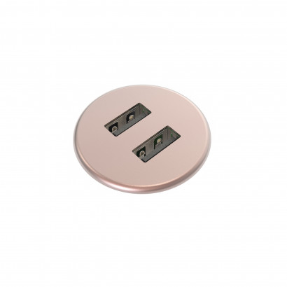 Einbausteckdose Powerdot Micro - 2 USB-A (5V 2A), Metall