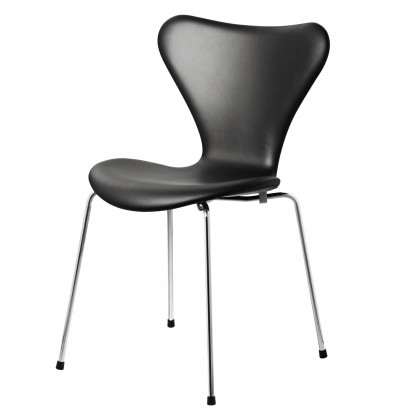 Stuhl Seven Series 7 - Schwarzes vollgepolstertes Essential Leder