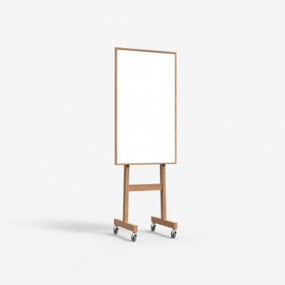 Mobiles Whiteboard Wood - Eichenstativ auf Rädern