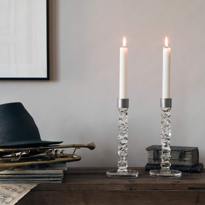 Orrefors Kerzenständer Carat , 242 mm hoch - SET