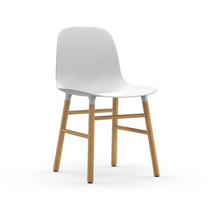 Stuhl Form - Holzbeine, Sitz aus Kunststoff