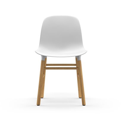 Stuhl Form - Holzbeine, Sitz aus Kunststoff