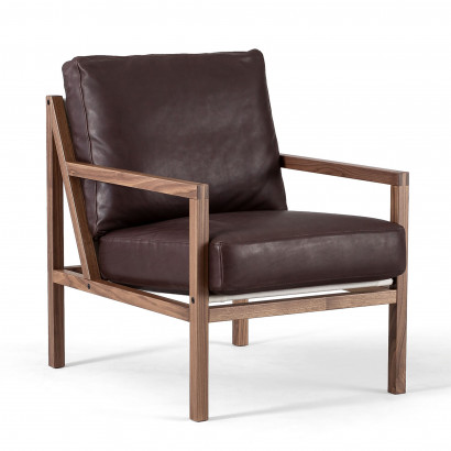 Sessel Seventy Five Wood - Leder