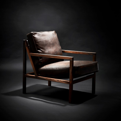 Sessel Seventy Five Wood - Leder