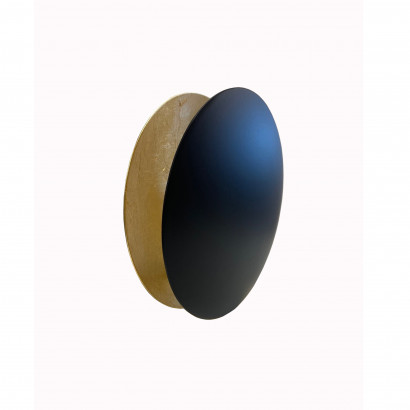 Wandleuchte Lederam W - Schwarz/Gold