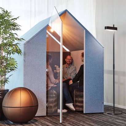 Schallabsorbierender Raum The Hut - mit Vorderwand und Tür