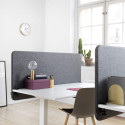 Tischtrennwand Akustik Softline 30 - Hängend, Komplettpaket mit Tischbeschlägen