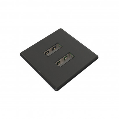 Einbausteckdose Powerdot Micro kvadrat - 2 USB-A (5V 2A)