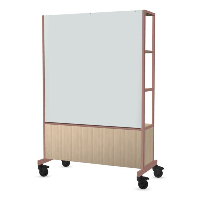 Mobiles Regalsystem Worklab - Auf Rädern, mit Rückwand und Whiteboard