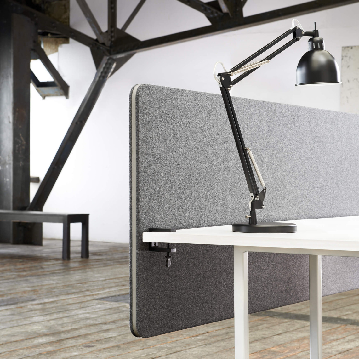 Bureauscherm Edge - Voor gemonteerd, 70 cm