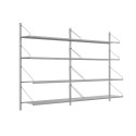 Wandrek Shelf Library Double Section - Roestvrij