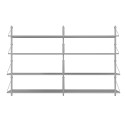 Wandrek Shelf Library Double Section - Roestvrij