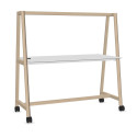 Hoge projecttafel Nova Wood - Met wielen, HPL