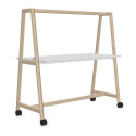 Hoge projecttafel Nova Wood - Met wielen