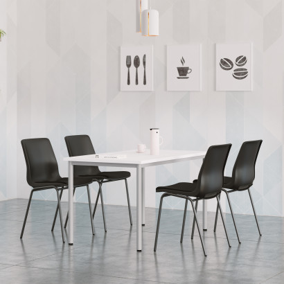 Esstisch-Paket 4-8 Personen - Ana Stuhl 4340S gepolsterter Sitz