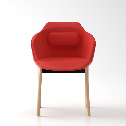 Ultra armchair - Four wooden legs