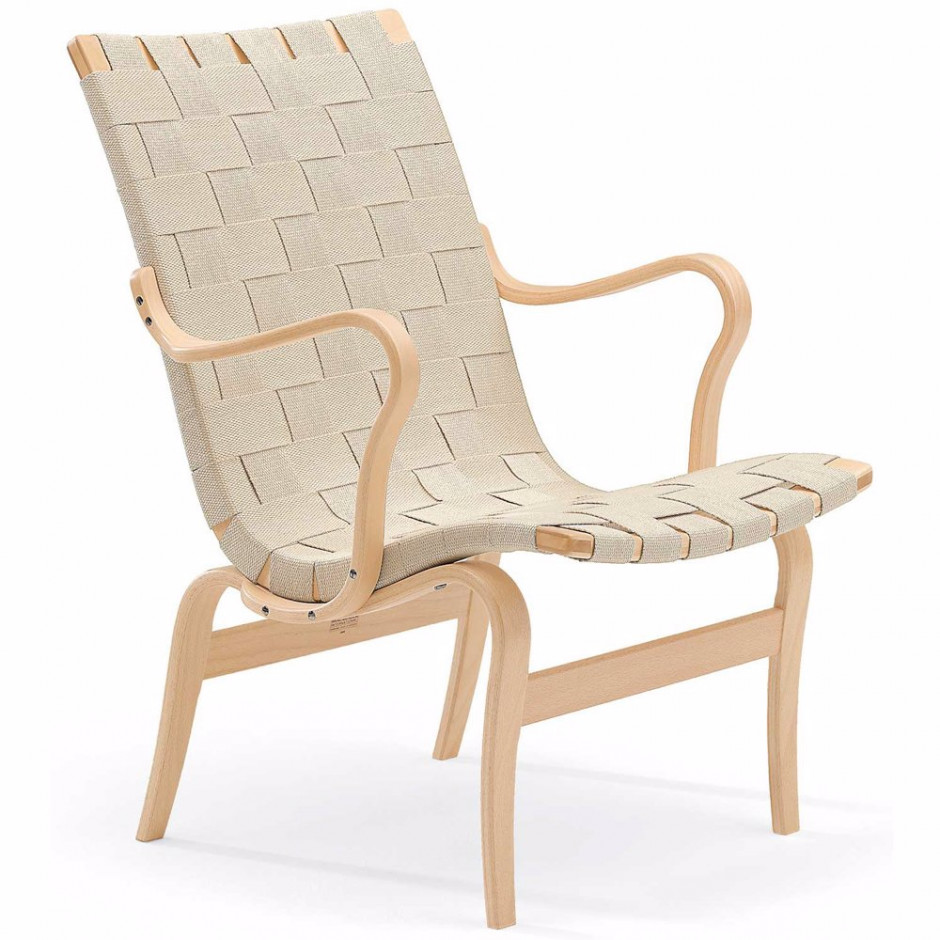 Eva Sessel mit Armlehne, Leinen geflochten