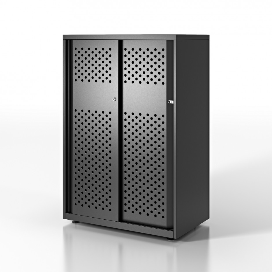 Schrank mit perforierten Schiebetüren 100 x 47 x