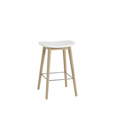 Barhocker Fiber mit Untergestell in Holz