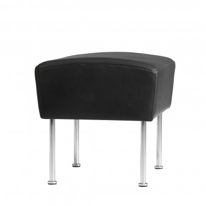 Fußhocker Cinema - schwarzes Elmo Nordic Leder