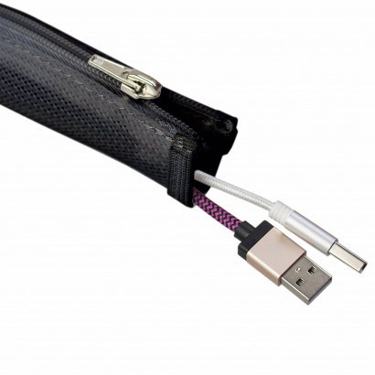 Geflochtener Kabelschlauch mit Reißverschluss - Ø 20 mm
