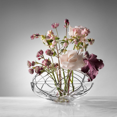 Orrefors Vase Bloom - Glas und Metall