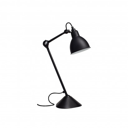Lampe Gras No205 - rund - verchromter Fuß, weiß mit