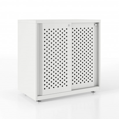 Schrank mit perforierten Schiebetüren 80 x 47 x 80 cm
