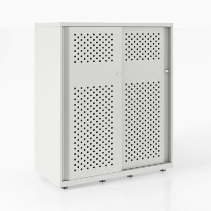 Schrank mit perforierten Schiebetüren 100 x 47 x 115 cm