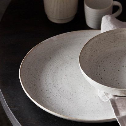 Teller Pion - Ø28,5 cm, grau/weiß