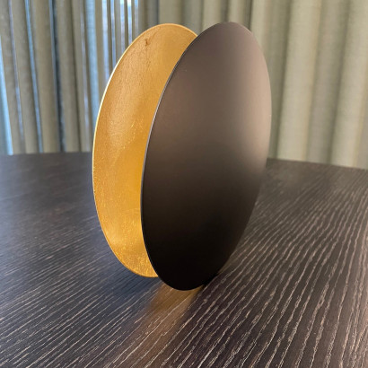 Wandleuchte Lederam W - Schwarz/Gold