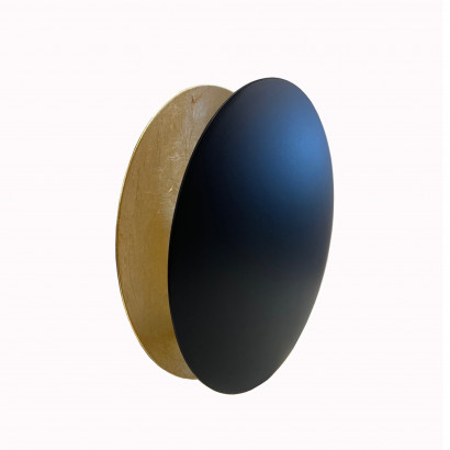 Wandleuchte Lederam W - Schwarz/Gold