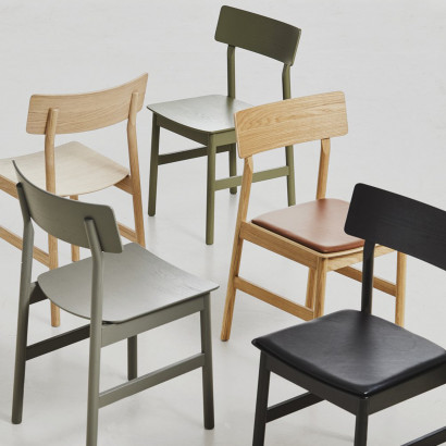 Stuhl Pause 2.0 Dining Chair - Mit Leder gepolsterter Sitz