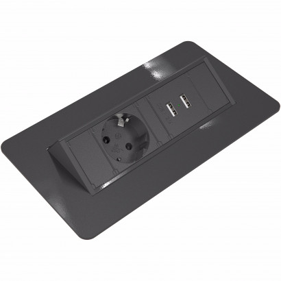 Axessline QuickBox - 1 El 2 USB Laddare, Svart