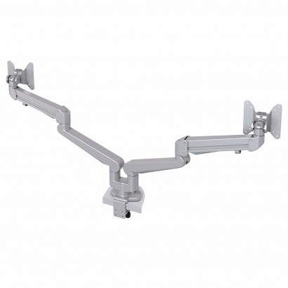 Monitorarm Stockholm - Twin 2 x 3-8kg, Gasfjädrad, Silver