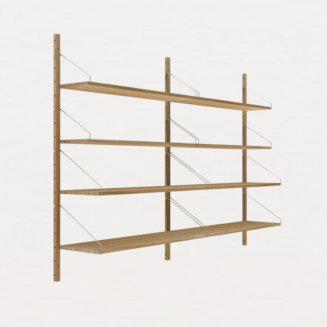 Wandregal Shelf Library Double Section - In Eiche