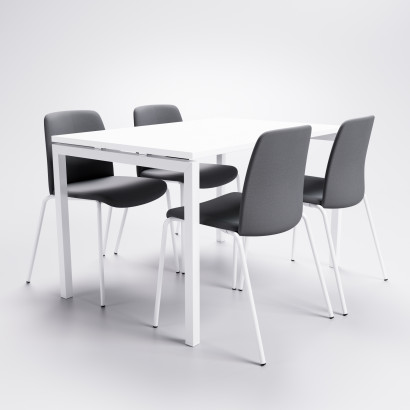 Konferenztisch SET 4-6 Personen - Luna U + Choice gepolstert