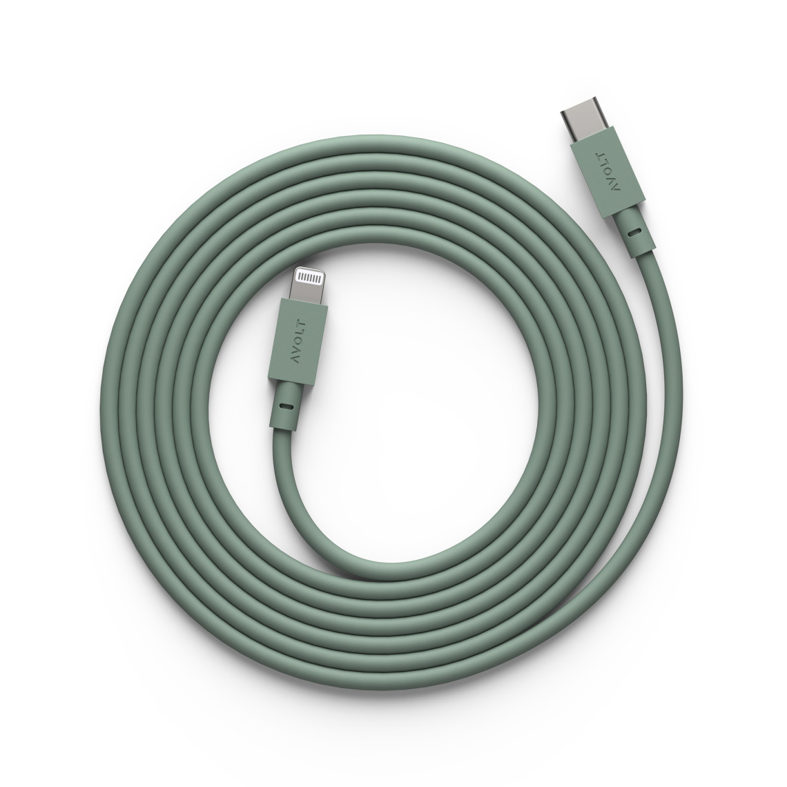Ladekabel Cabel 1 - USB-C og Apple Lighting, Farve Oak Green