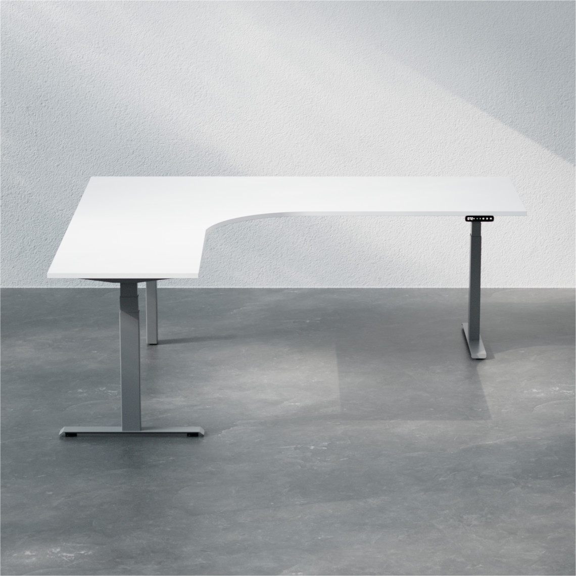 Hæve sænkebord hjørneskrivebord - Premium