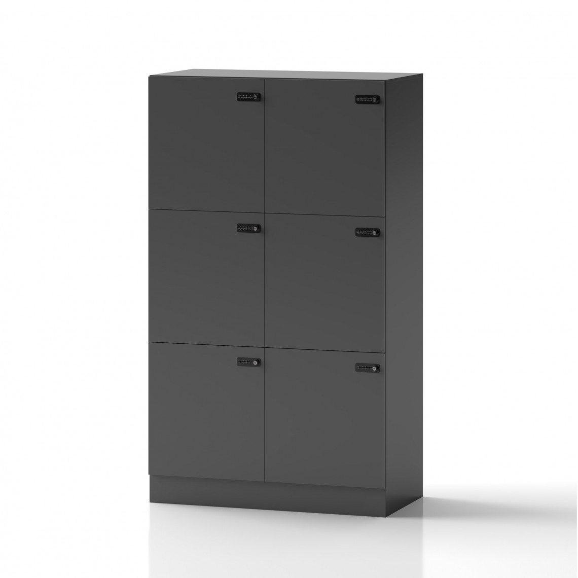 Lockers Fifty - With 6 doors, Farve Mørkegrå, Lås Kombinationslås