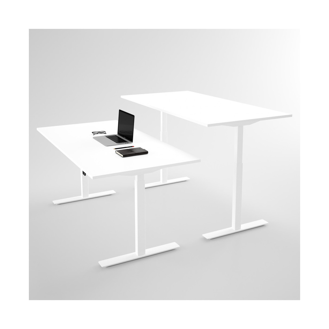 Hæve sænkebord - Pro3, Størrelse 120x60 cm, Bordplade Hvid, Stativ Hvid
