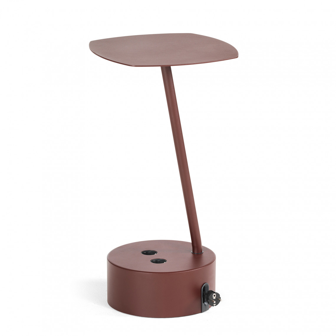 Sidebord Add Cable Table - 2 stikkontakter, 5 m ledning, Højde 66 cm, Farve Vinrød