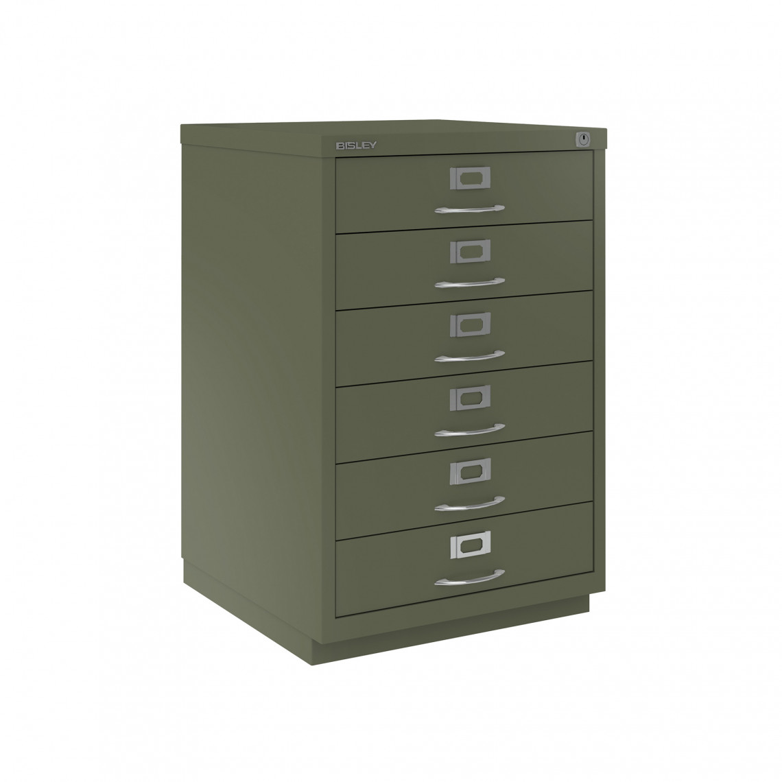 Kommode 6 Skuffer, Bisley F-Series - Classic Front, Farve Olive Green