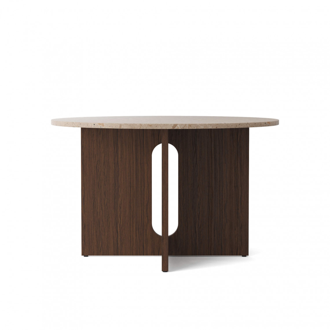 Spisebord Androgyne - Rund bordplade, Udførelse Dark Stained Oak / Sand Stone, Storlek Ø 120 cm