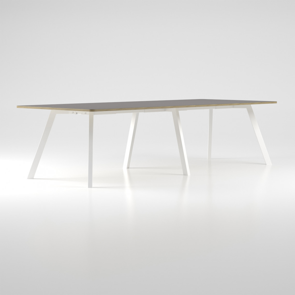 Konferencebord/projektbord Viggo Linoleum - 73 cm højt, Størrelse Bredd 900 x Längd 2400, Ben Hvid, Farve Mauve 4172