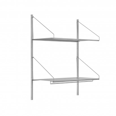 Væghylde Shelf Library Hanger Section - i rustfrit stål
