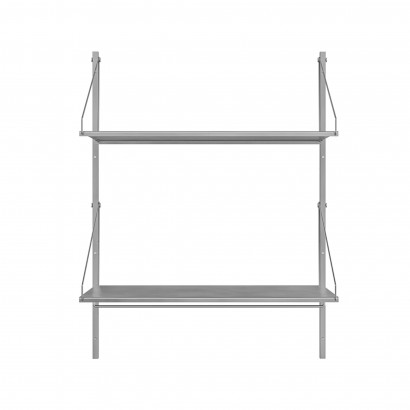 Væghylde Shelf Library Hanger Section - i rustfrit stål