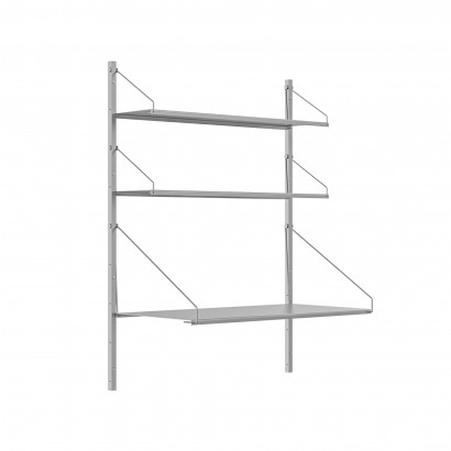 Væghylde Shelf Library Desk Section - i rustfrit stål