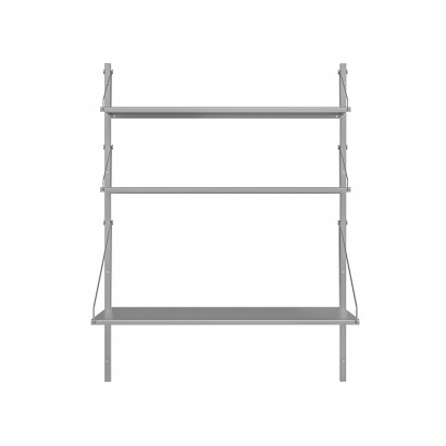Væghylde Shelf Library Desk Section - i rustfrit stål